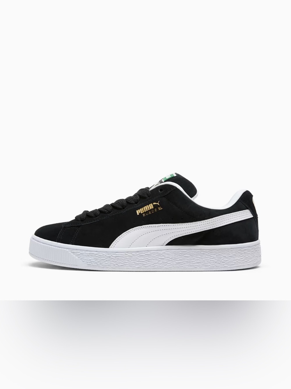 Puma Black Suede Sneakers with White Formstrip and Gold Logo Size 11 - Picture 5 of 16